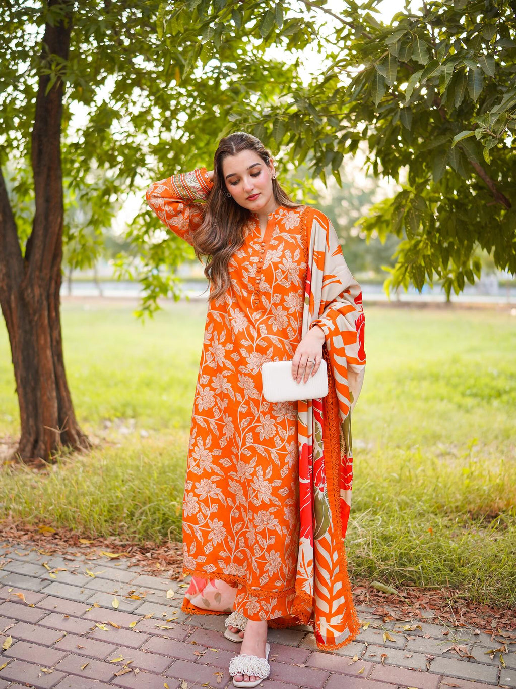 3pc Stitched Printed Dress Winter Collection-Up to 50% Off