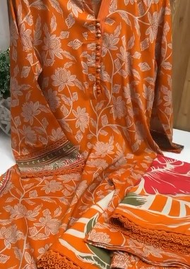 3pc Stitched Printed Dress Winter Collection-Up to 50% Off