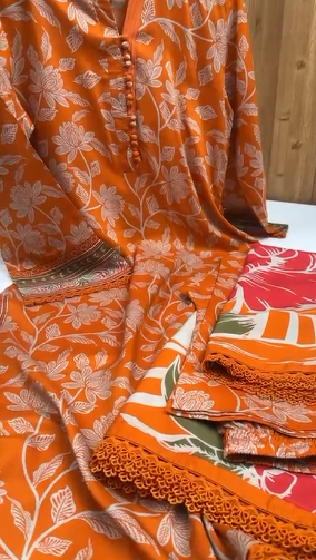 3pc Stitched Printed Dress Winter Collection-Up to 50% Off