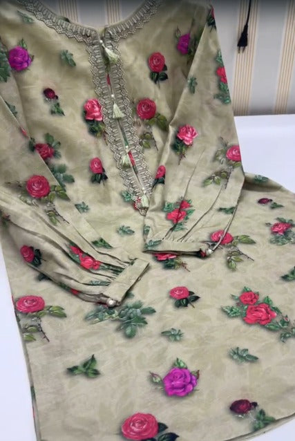 2pc Soft Slub Khaddar Stitched