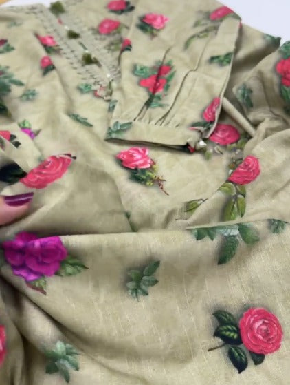 2pc Soft Slub Khaddar Stitched